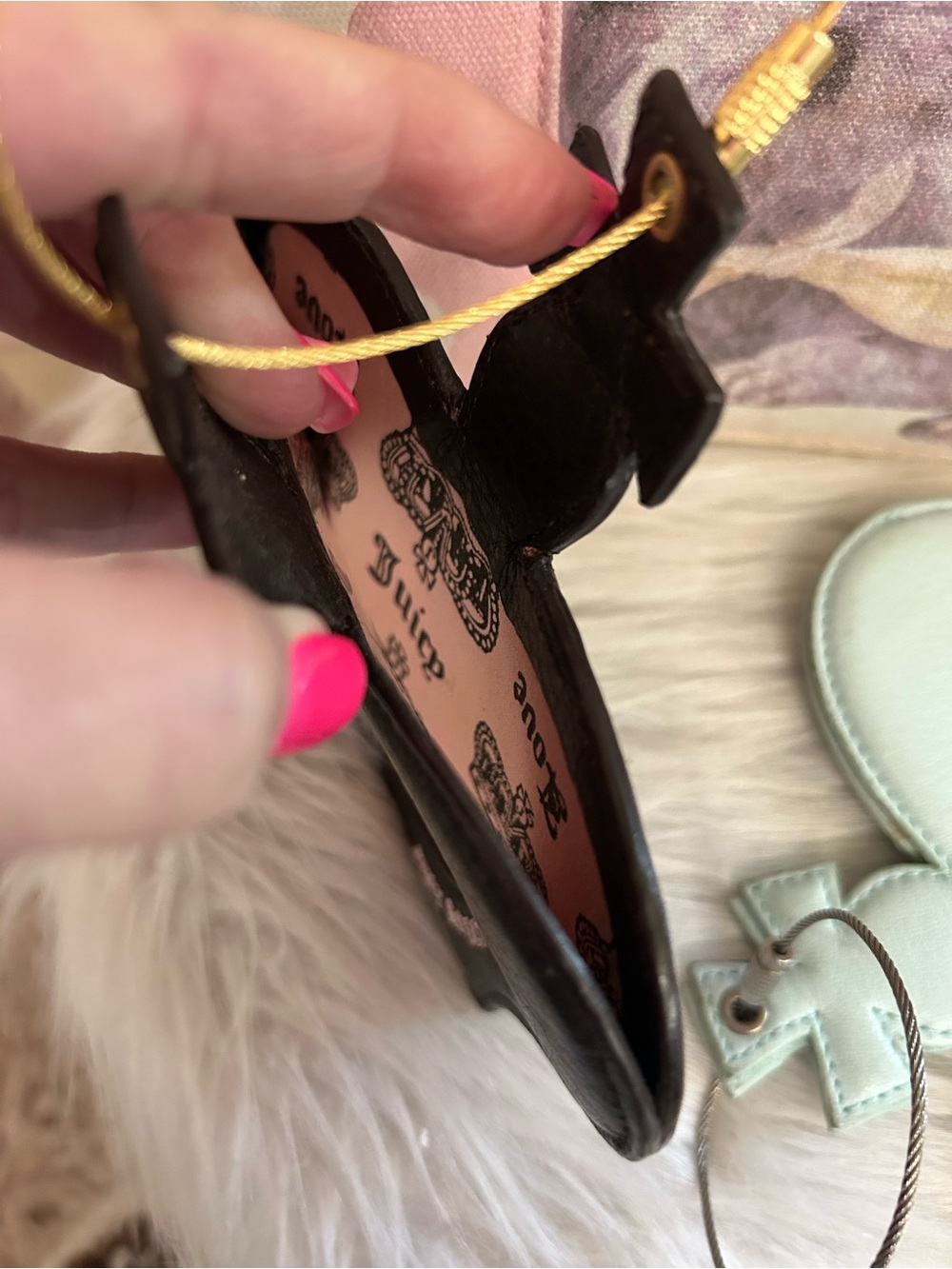 Rare Vintage Juicy Couture Set Of 2 Crown Shaped Scottie Dog Luggage Tags - Picture 10 of 11